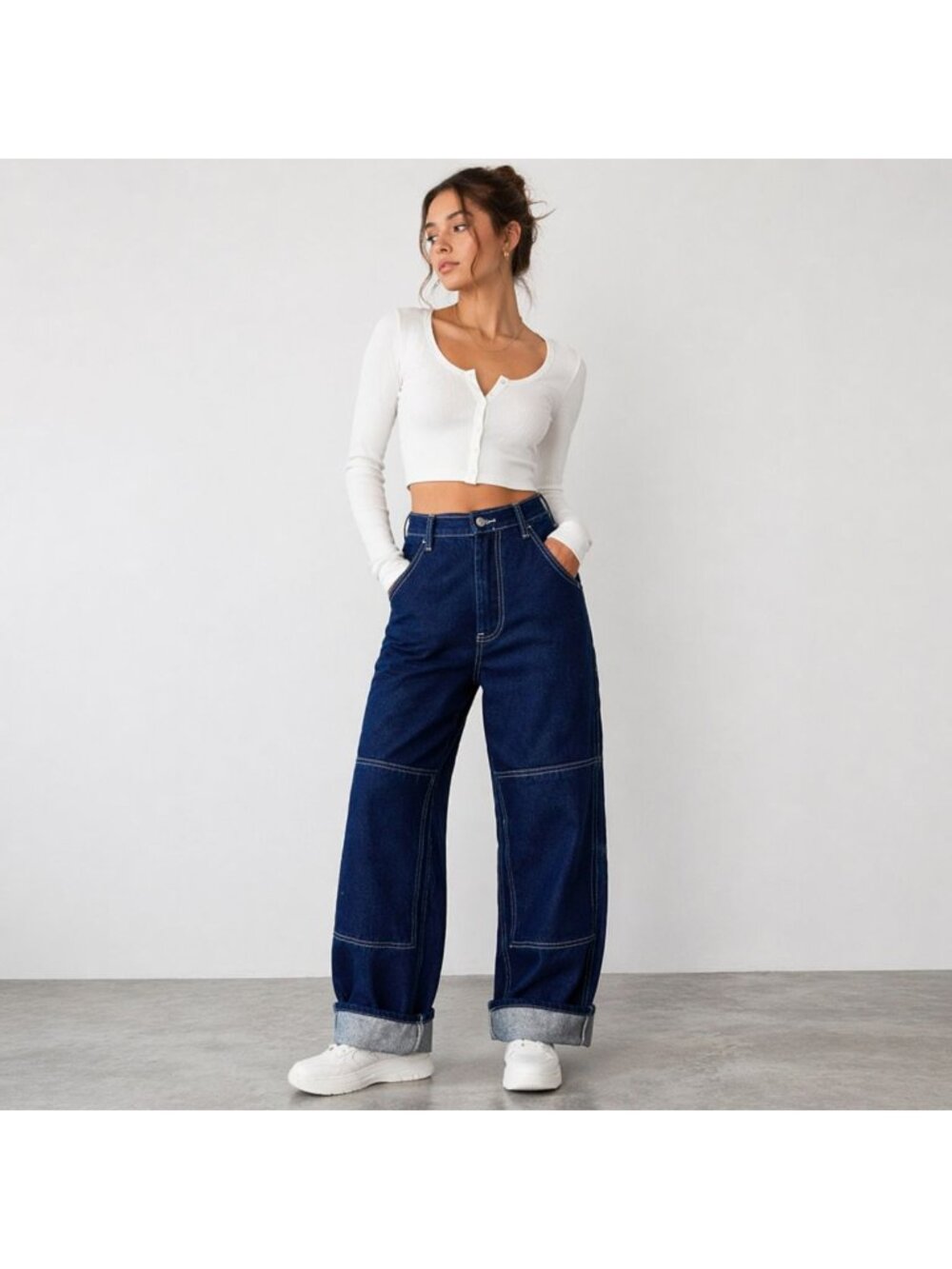 Brandy Melville J. Galt High Waisted Wide Leg Jeans Women’s Small Dark Wash Deni